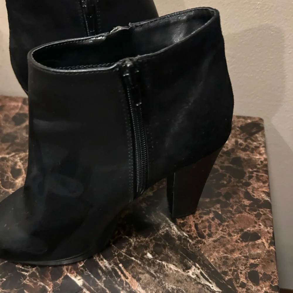 Call It Spring Black Ankle Boots with chunky 4 inch heel- 8.5